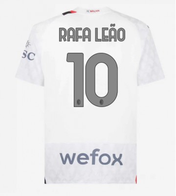Lacne Muži Futbalové dres AC Milan Rafael Leao #10 2023-24 Krátky Rukáv - Preč